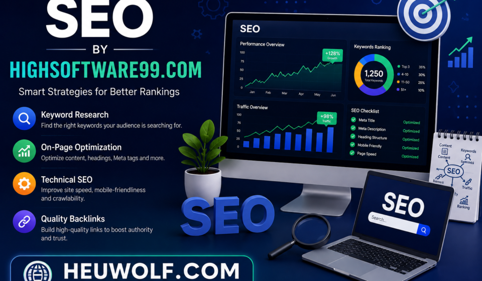 SEO by HighSoftware99.com guide showing website search optimization and SEO strategy