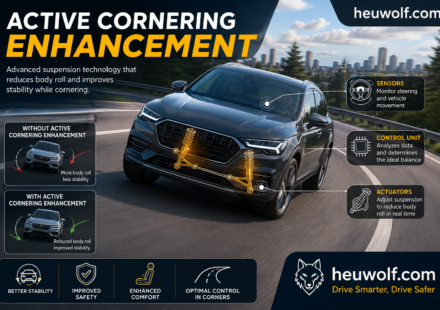 Active cornering enhancement system improving vehicle stability during cornering