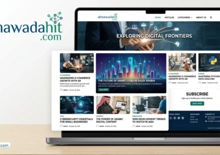 Tech Almawadahit technology website featuring digital innovation and modern tech trends